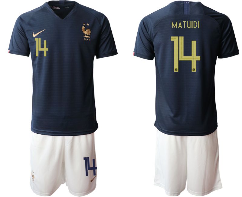 Men 2019-2020 Season National Team French home #14 blue Soccer Jerseys->->Soccer Country Jersey